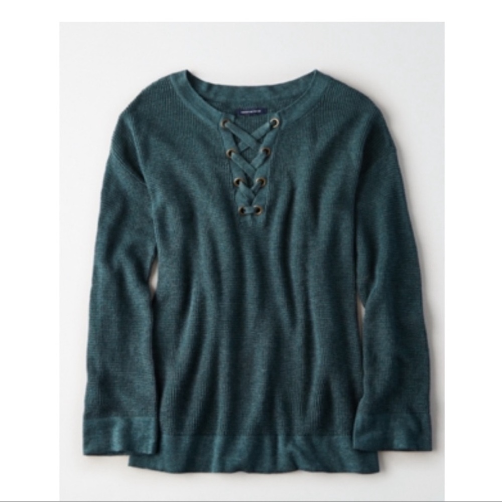 AE lace front sweater
